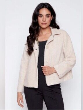 Via Vitale Italy Cropped Eyelash Jacket